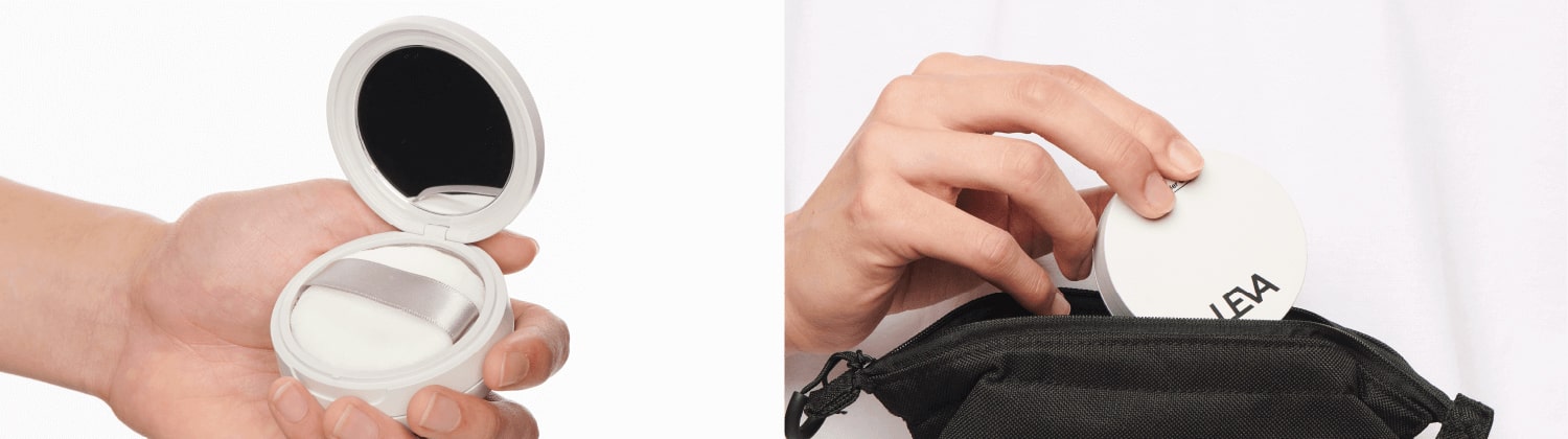 いつでも・どこでも使いやすい 鏡付きスマート容器